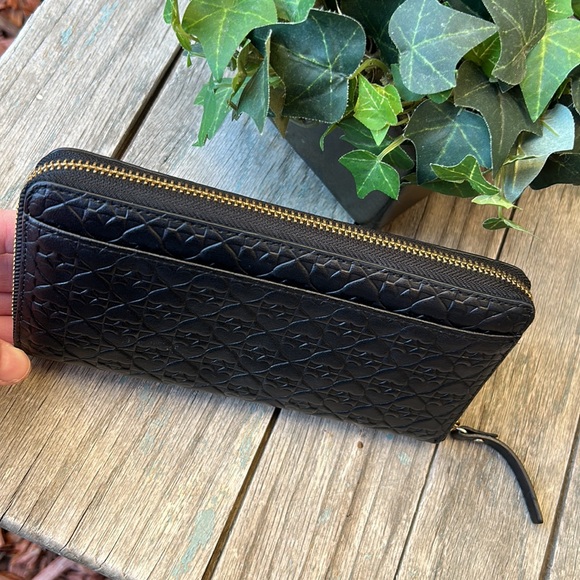 KATE SPADE ♠️ Penn Place Embossed Black Leather Zip Around Wallet - Picture 6 of 12